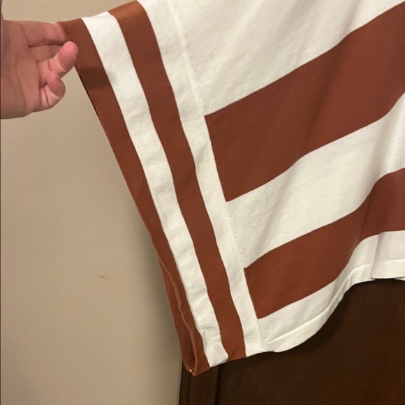 First Love Warm Brown and Cream Sweater Pancho-style Small - Picture 4 of 16
